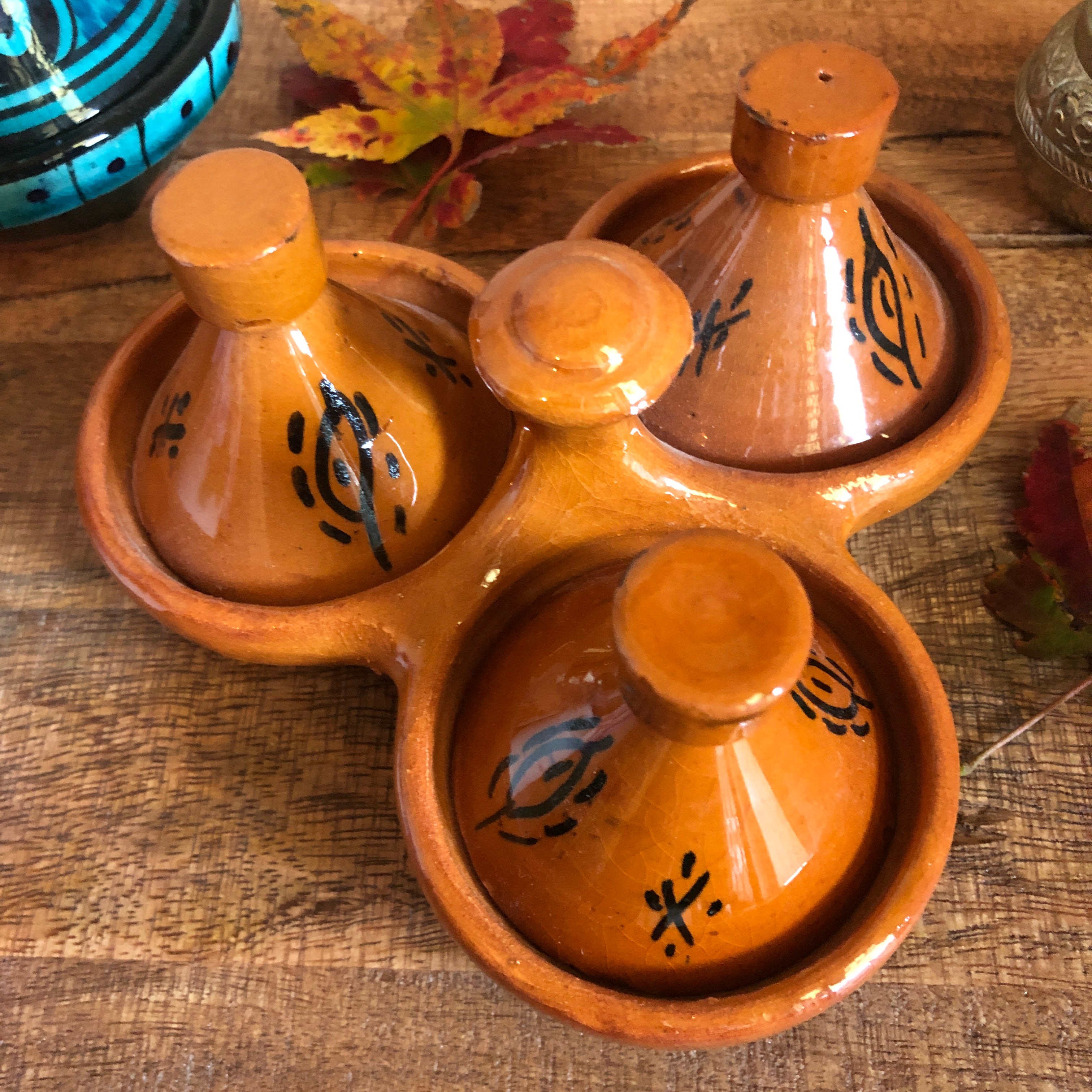 Mini Triple Tagines in Terra Cotta
