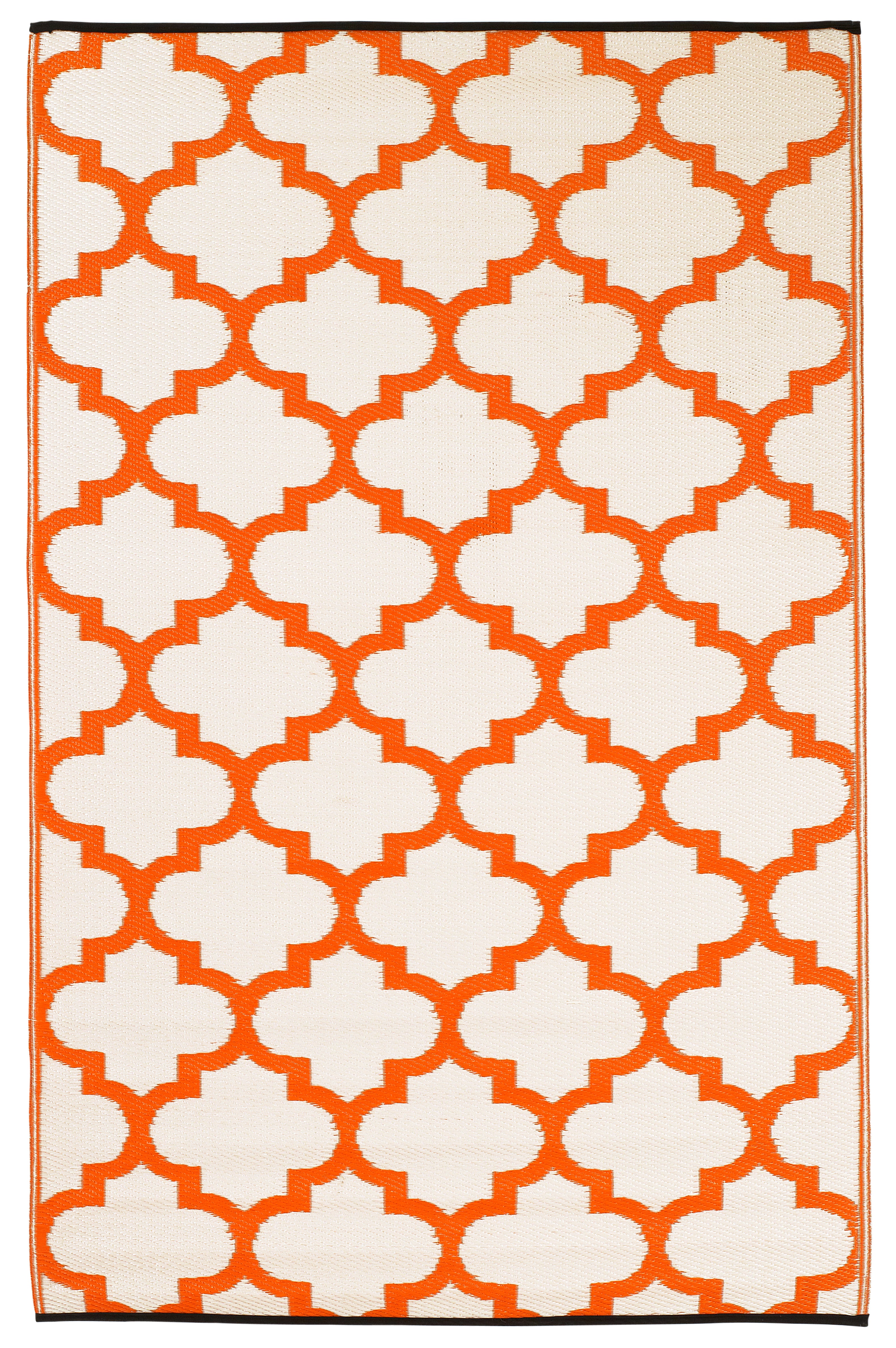 Tangier Carrot and White Outdoor Rug