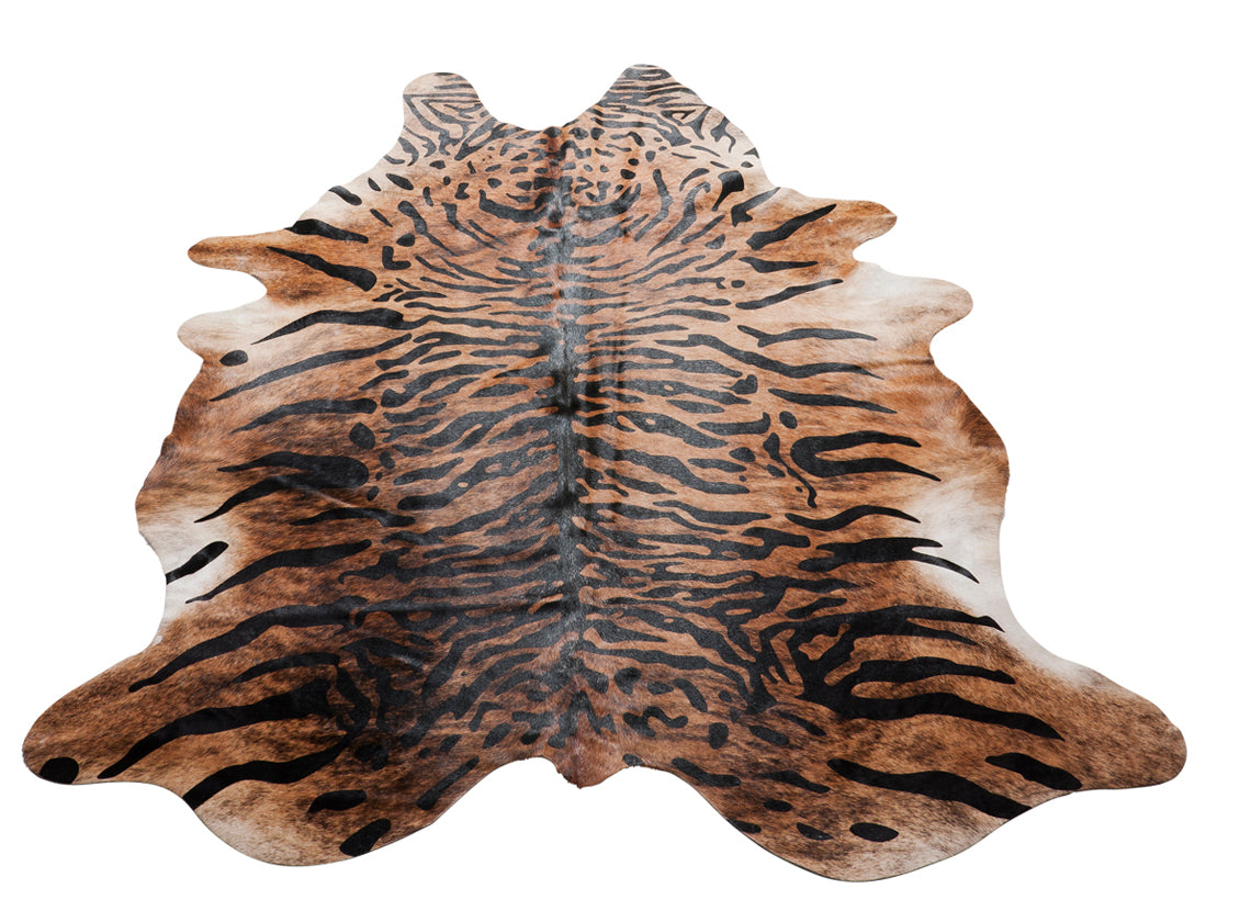 Tiger Print Cow Hide Rug