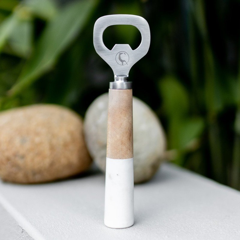 Manhattan Timber & Marble Coasters Bottle Opener & Cheese Knife Set