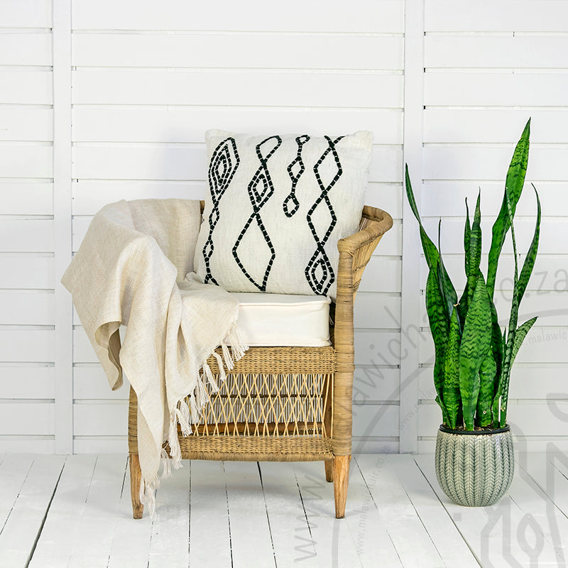 Genuine Malawi Chair in Natural including Cushion - Warehouse Sale