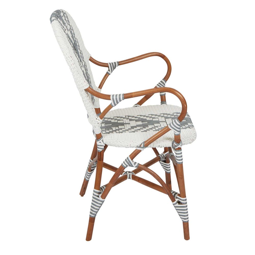 Tropez Rattan Chair in Grey