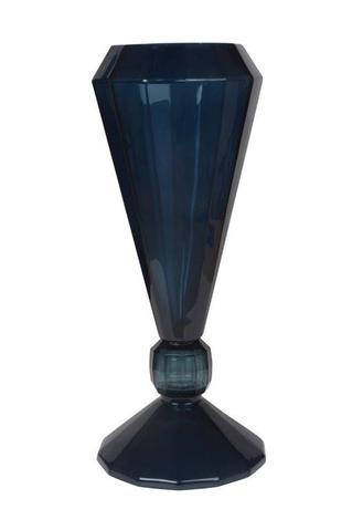 Deco Crystal Vase in Black
