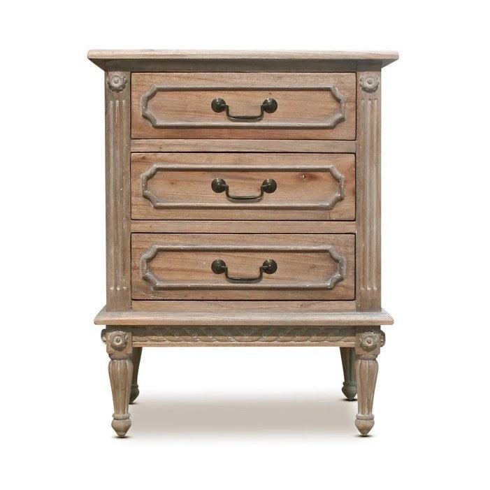 Vascalles Three Drawer Bedside