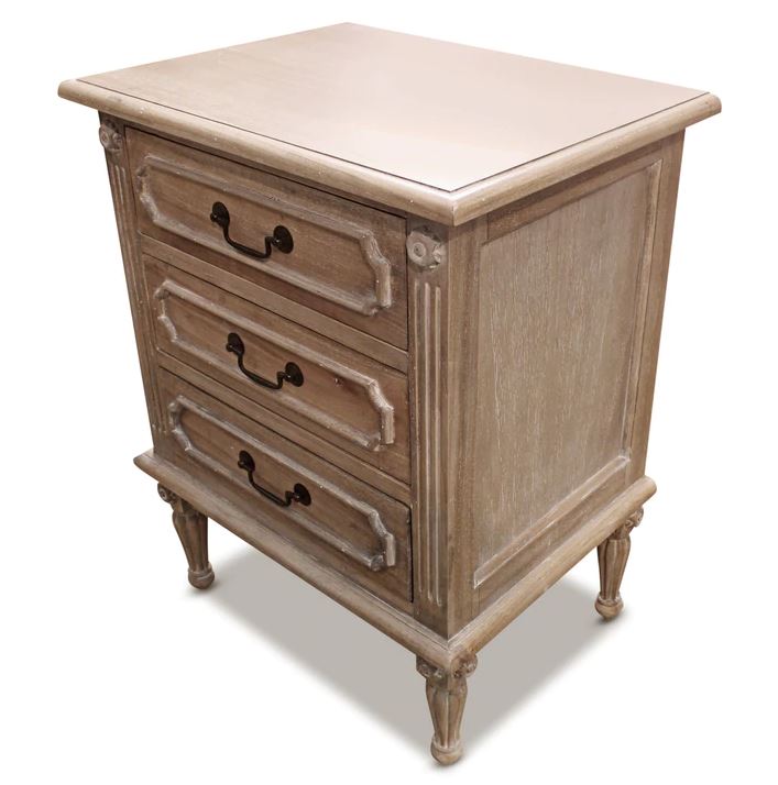 Vascalles Three Drawer Bedside
