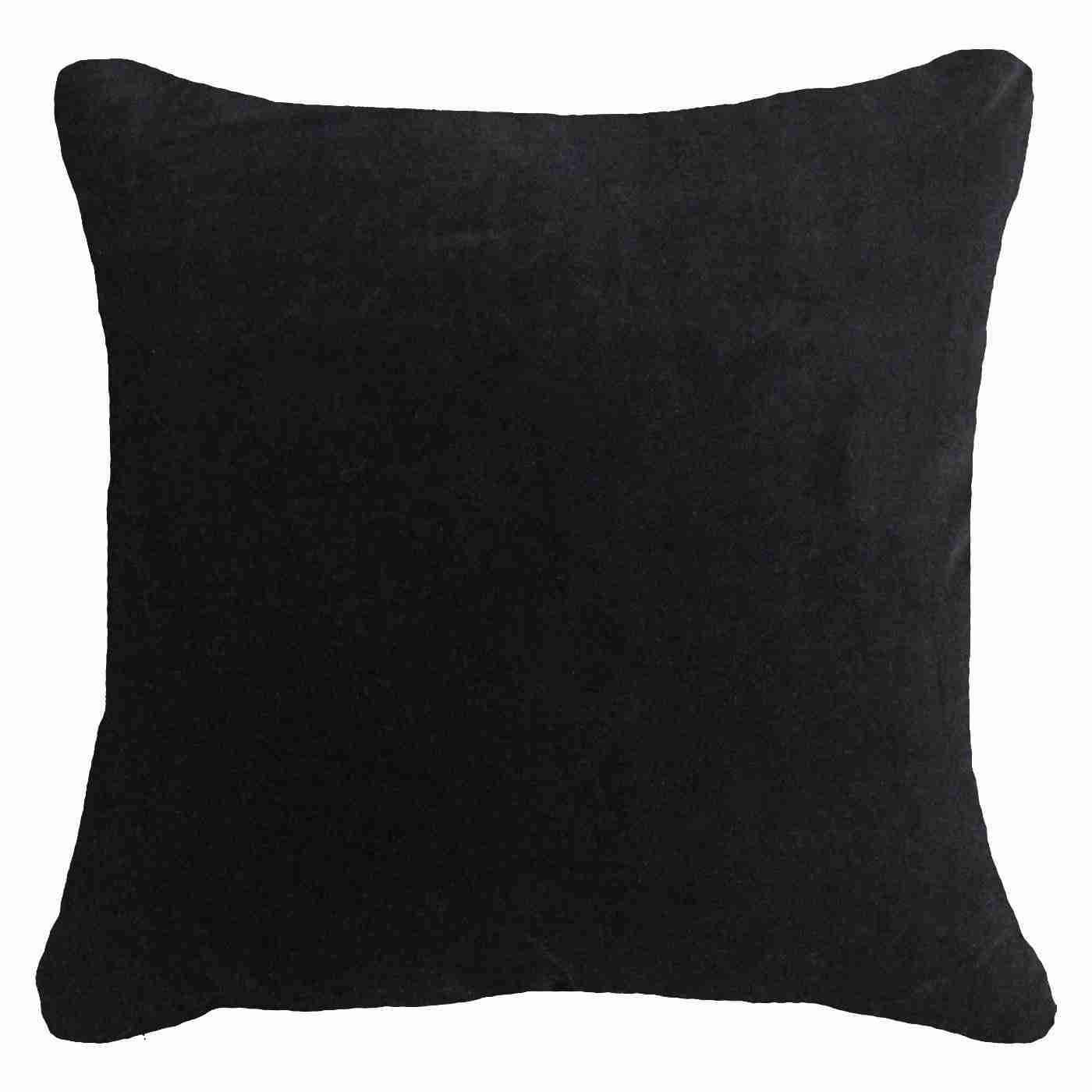 Velvet Lounge Cushion in Black