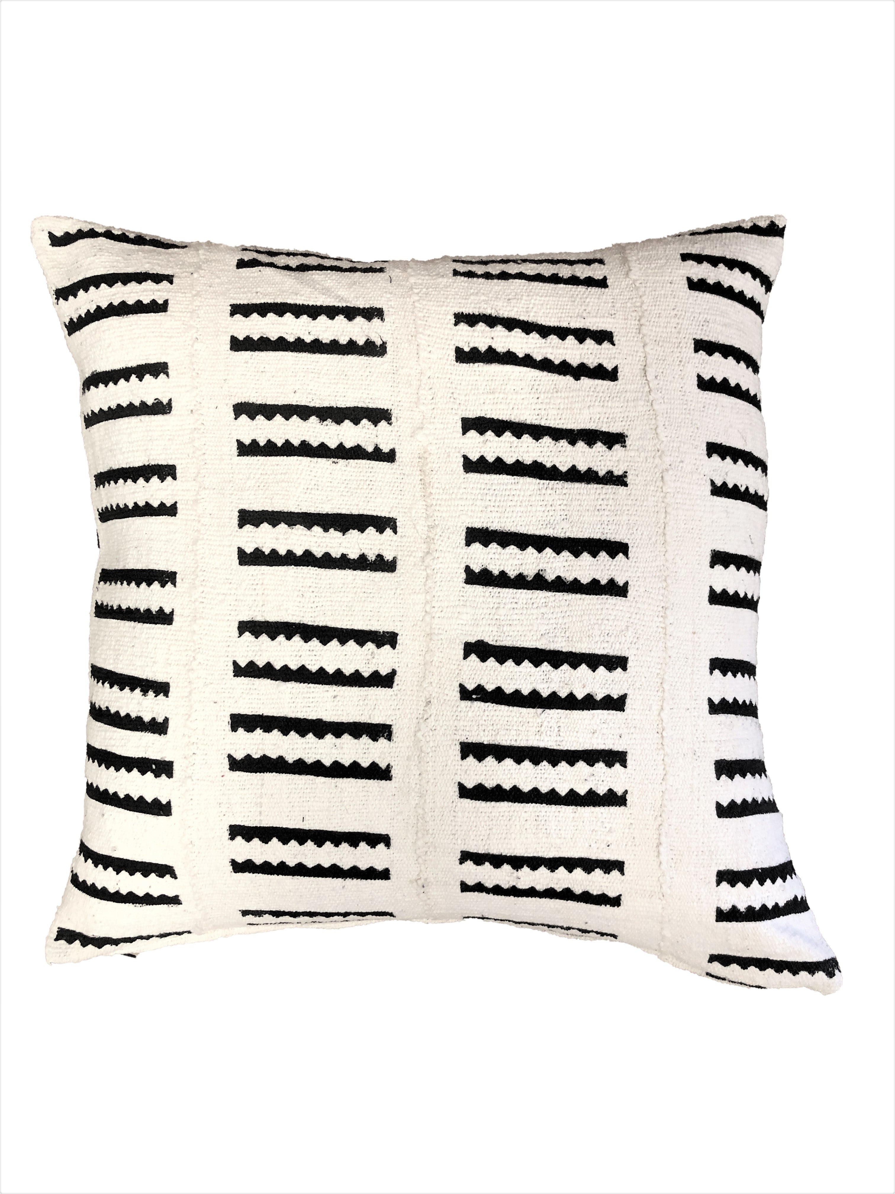 Mudcloth Cushion in White