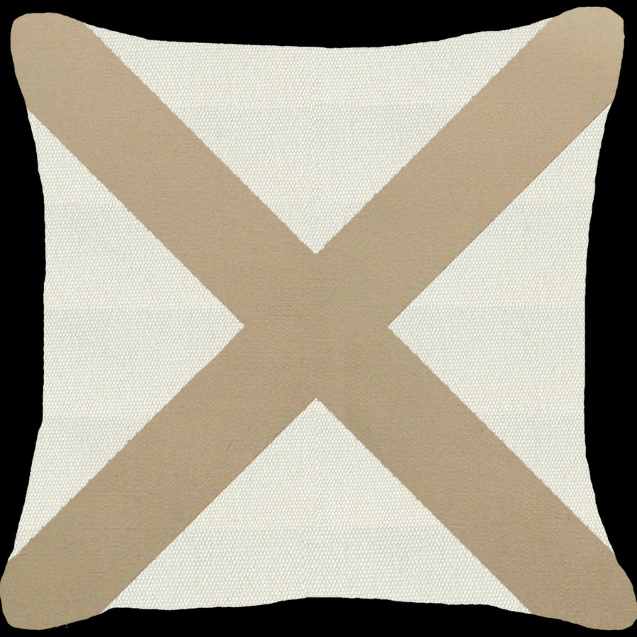 Outdoor Nautical Victor Lounge Cushion 55 x 55cm in White & Beige