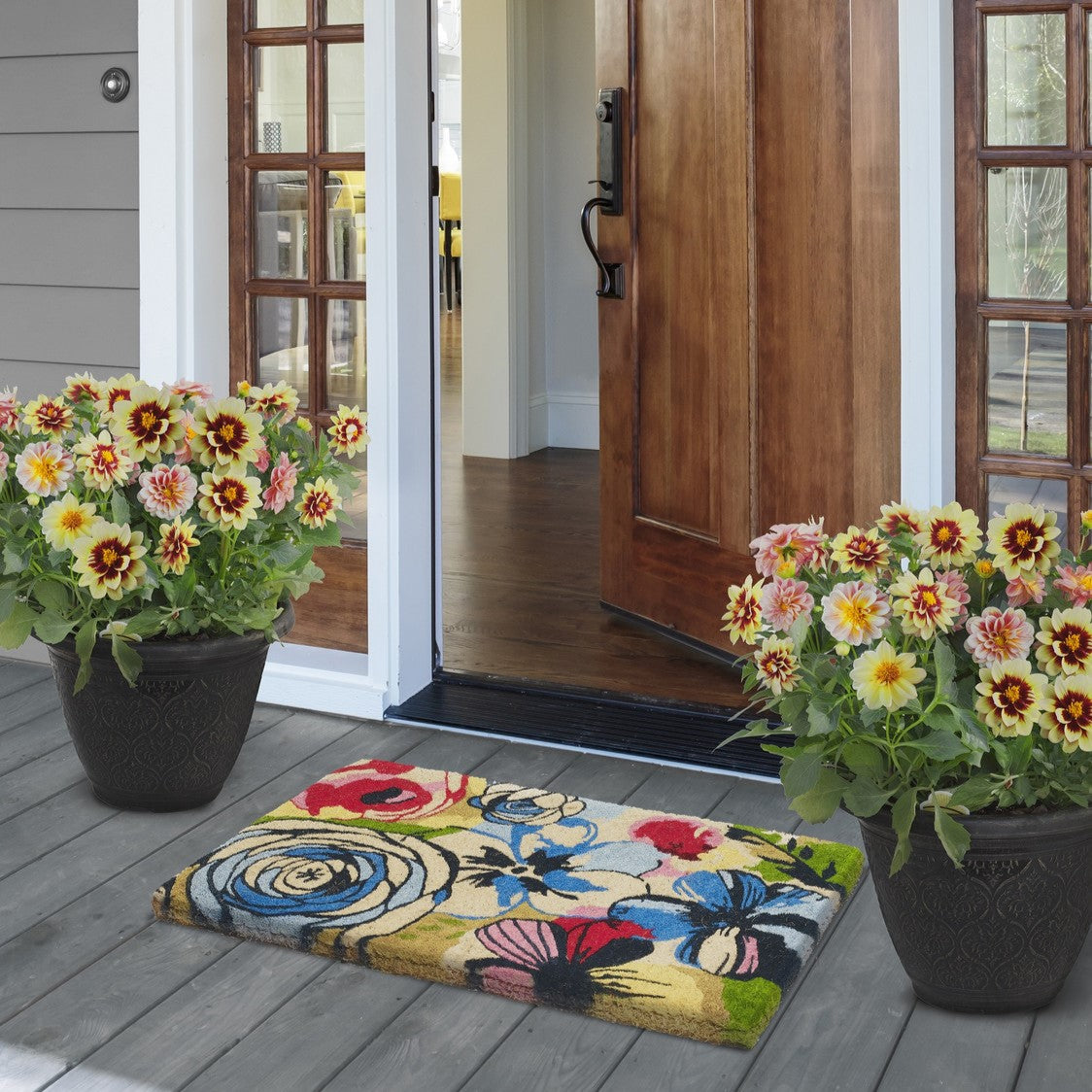 Watercolour 100% Coir Door Mat