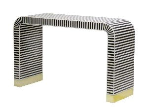 Bone Inlay Waterfall Console in Black