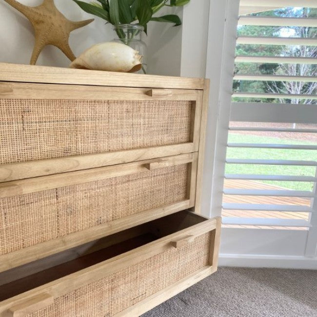 Natural Split Rattan Chest Drawers