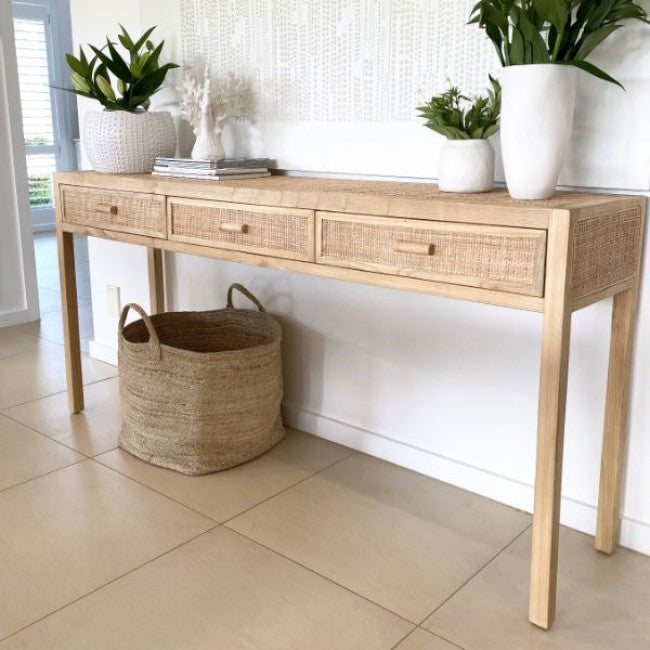 Natural Split Rattan Console