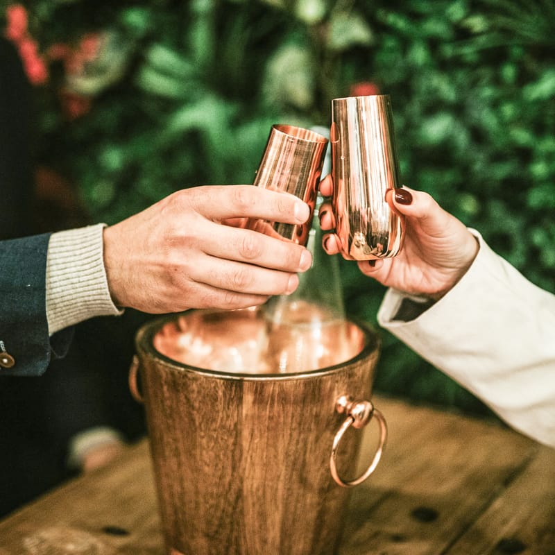 Manhattan Copper Stelmless Champagne Flutes
