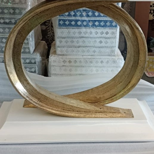 Bone Inlay Small Round Tray in Grey