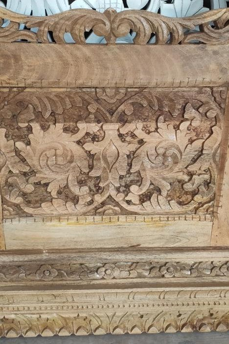 Carved Indian Full Length Jarokha Mirror