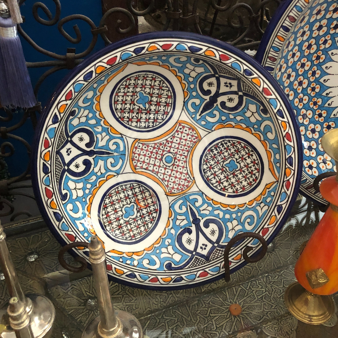 Traditional Moroccan Salad/Pasta Bowl with Circles