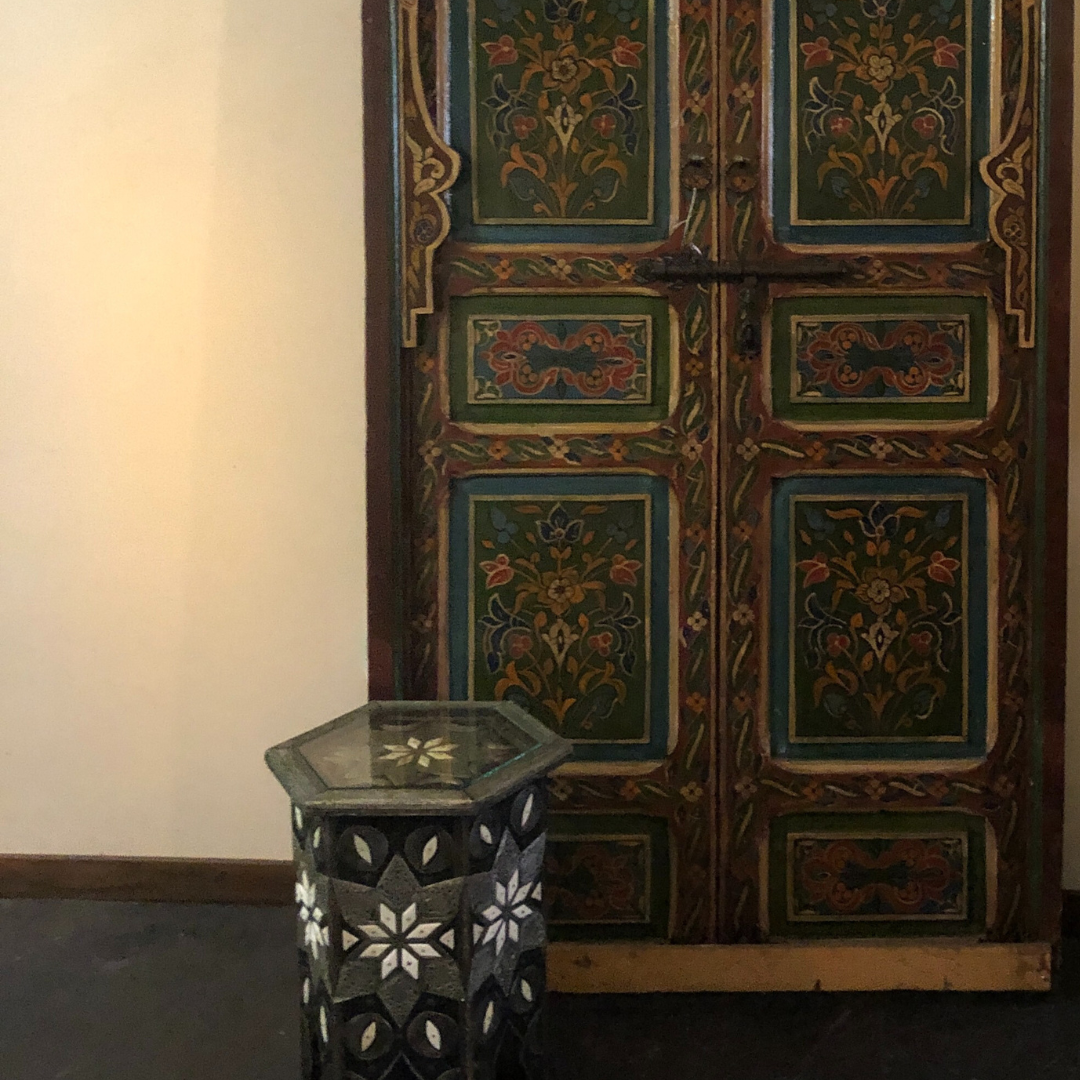 Sultan's Hexagonal Side Table with Bone Inlay