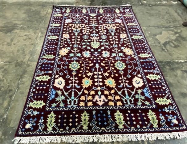 Evening Garden Nightshade 100% NZ Wool Oushak Rug