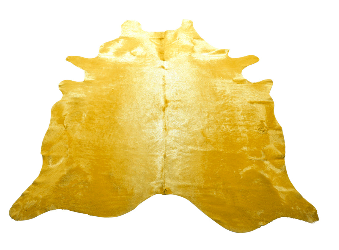 Yellow Dyed Cow Hide Rug