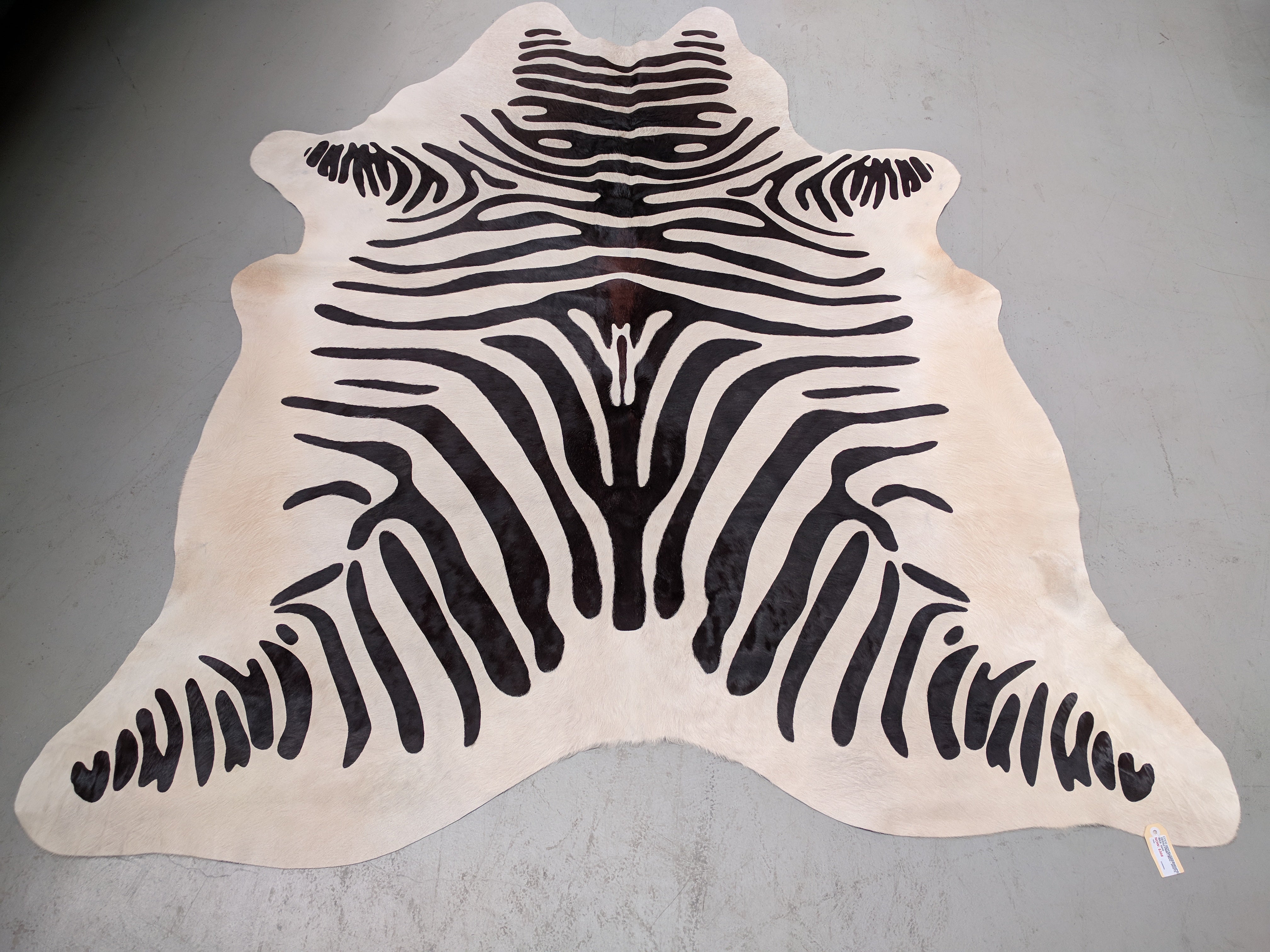 Zebra Print Cow Hide Rug