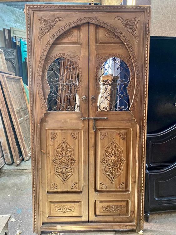 Moroccan Double Door with Ironwork