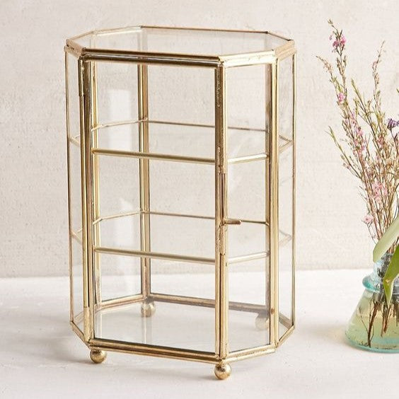 Brass & Glass Display Case
