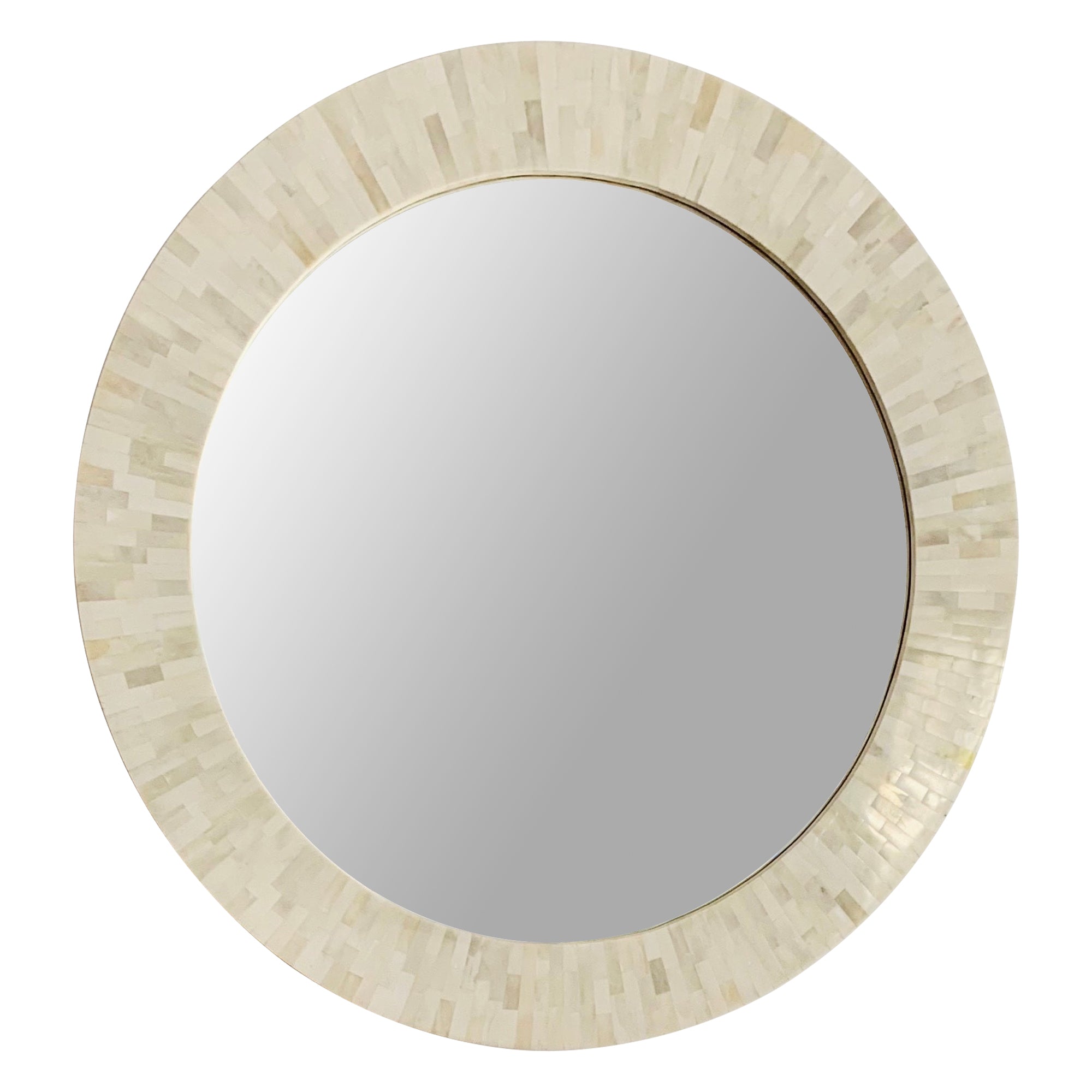 Double Framed Bone Parquetry Mirror