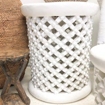 Bamileke Table in White