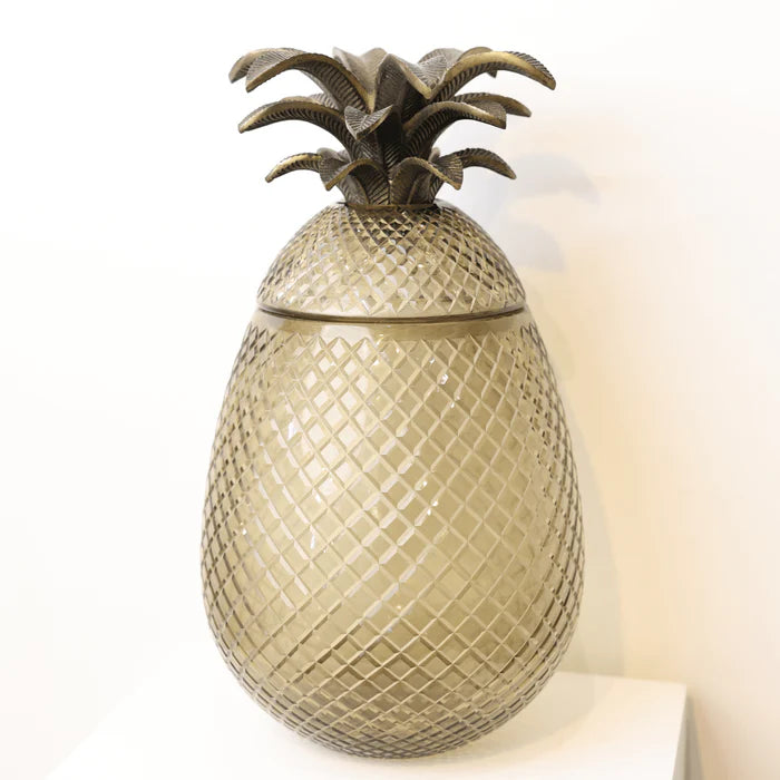 Cut Glass Pineapple Lidded Jar