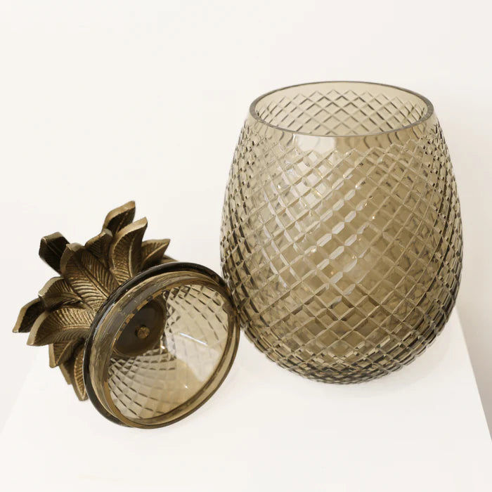 Cut Glass Pineapple Lidded Jar