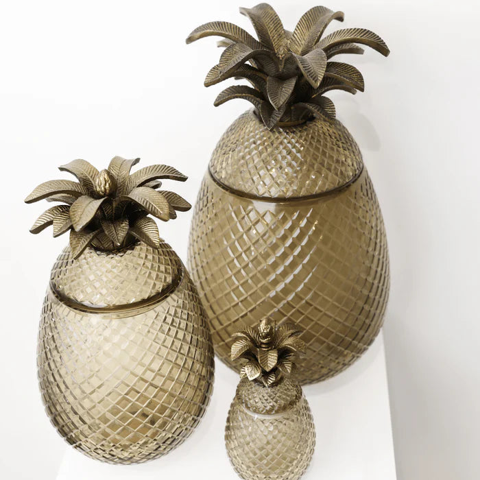 Cut Glass Pineapple Lidded Jar