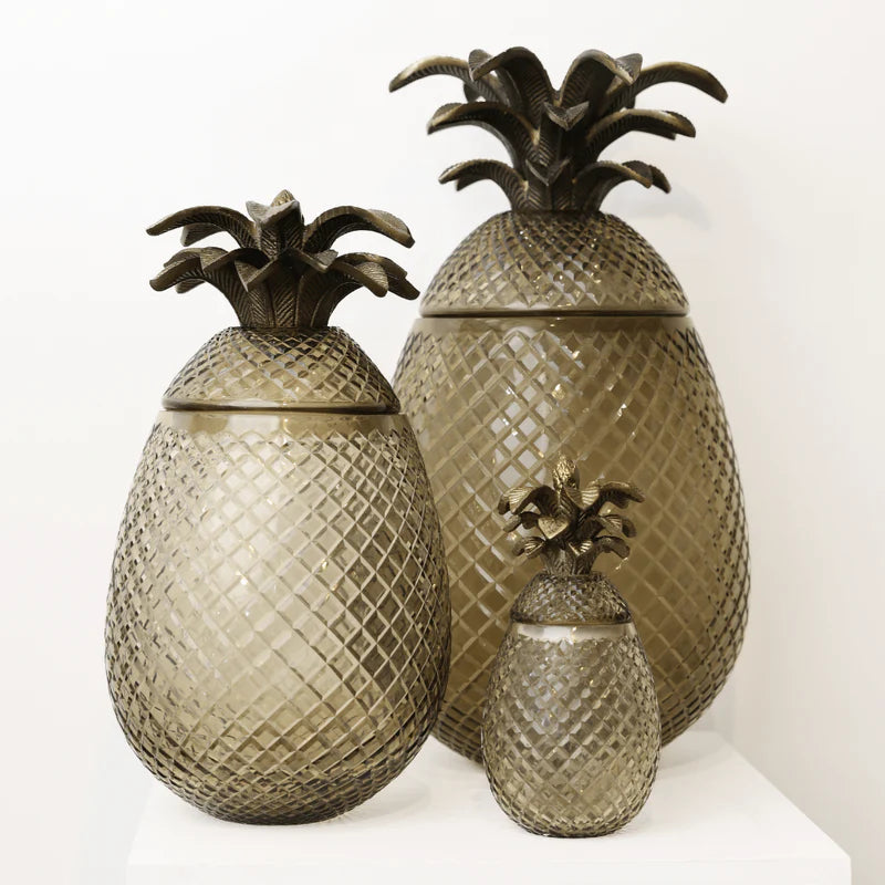 Cut Glass Pineapple Lidded Jar
