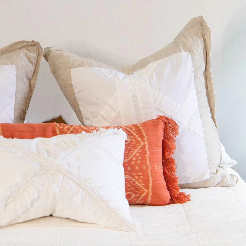 Kilim Ikat Morinda Long Cushion in Coral