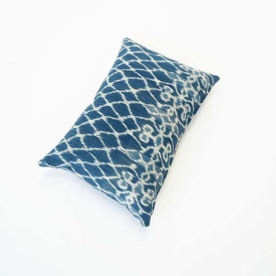 Kilim Ikat Morinda Cushion in Blue