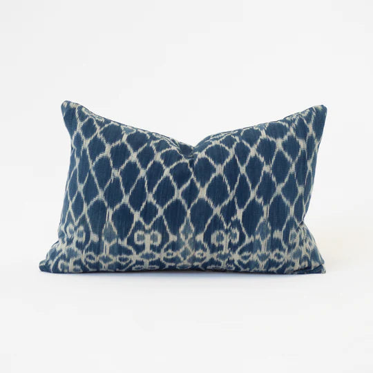 Kilim Ikat Morinda Cushion in Blue