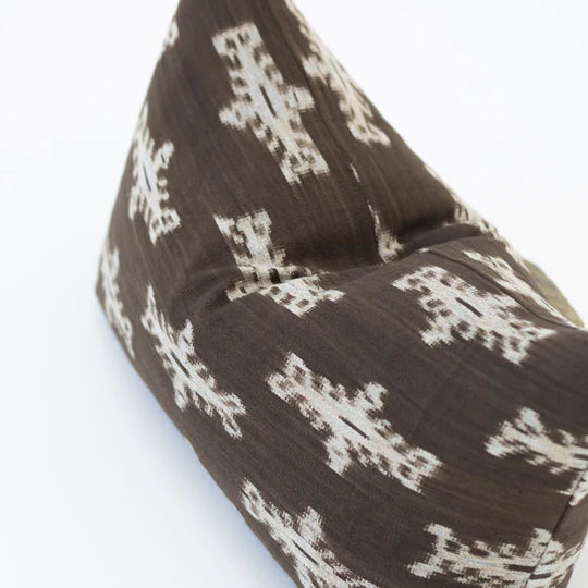 Kilim Ikat Medium Lumbar Cushion in Chocolate