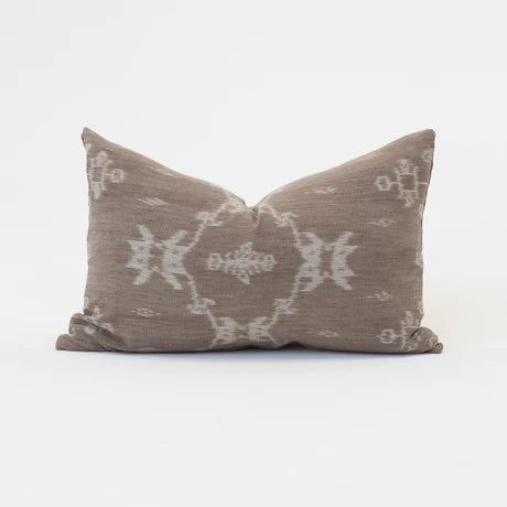 Kilim Ikat Medium Lumbar Cushion in Mocha