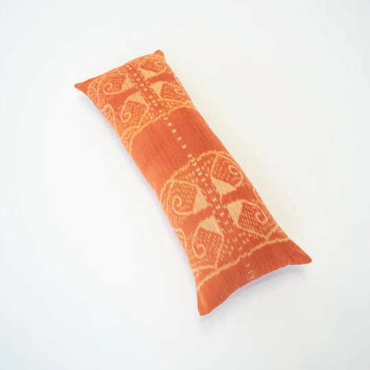 Kilim Ikat Morinda Long Cushion in Coral