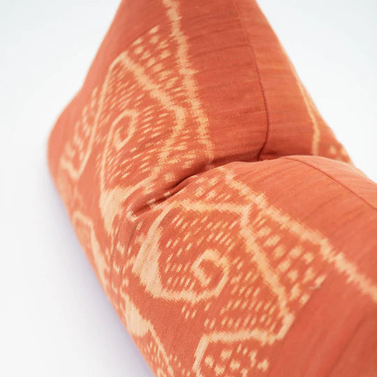 Kilim Ikat Morinda Cushion in Coral