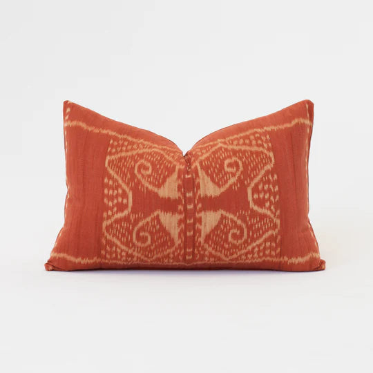 Kilim Ikat Morinda Cushion in Coral