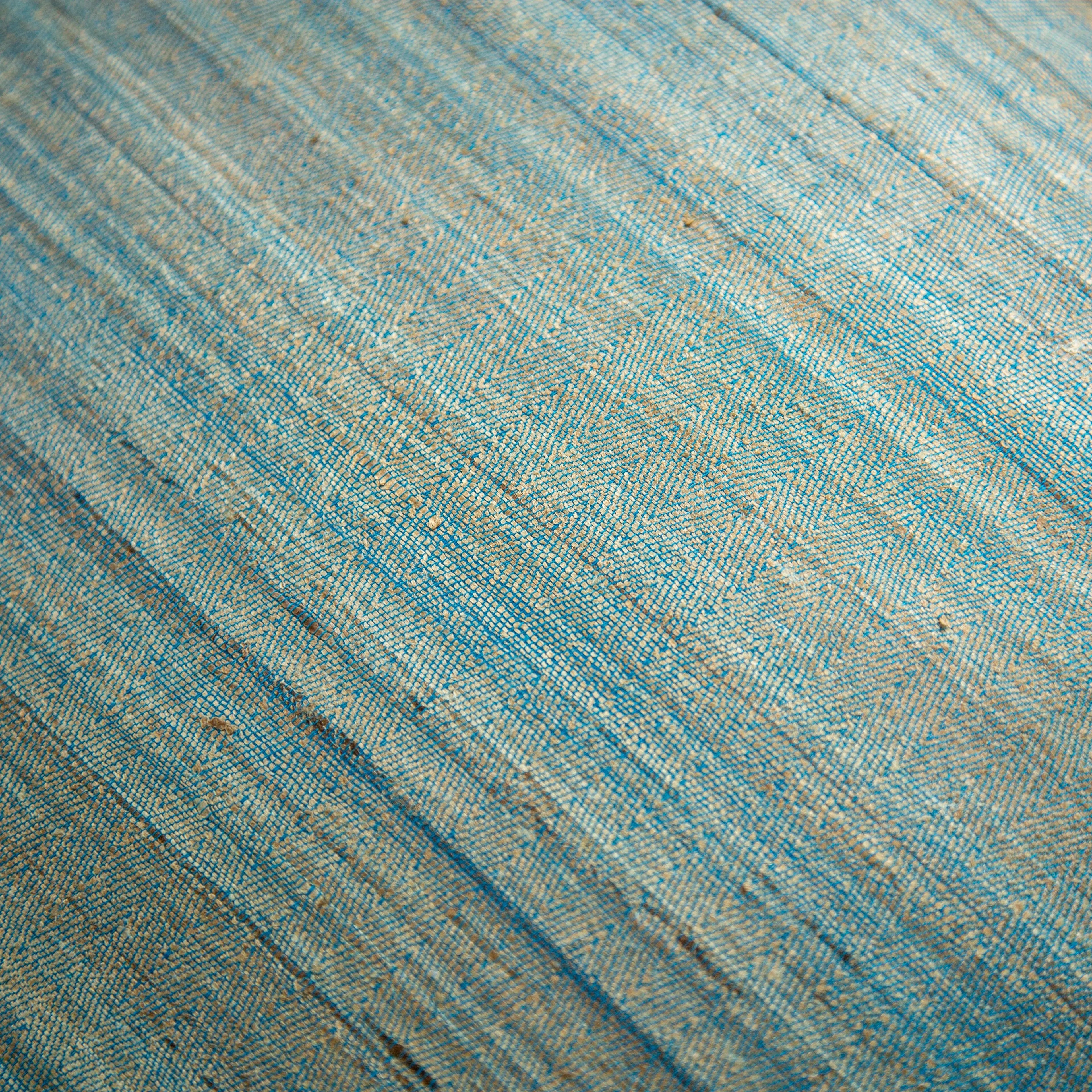 Weave Herringbone Lounge Cushion in Laguna Blue