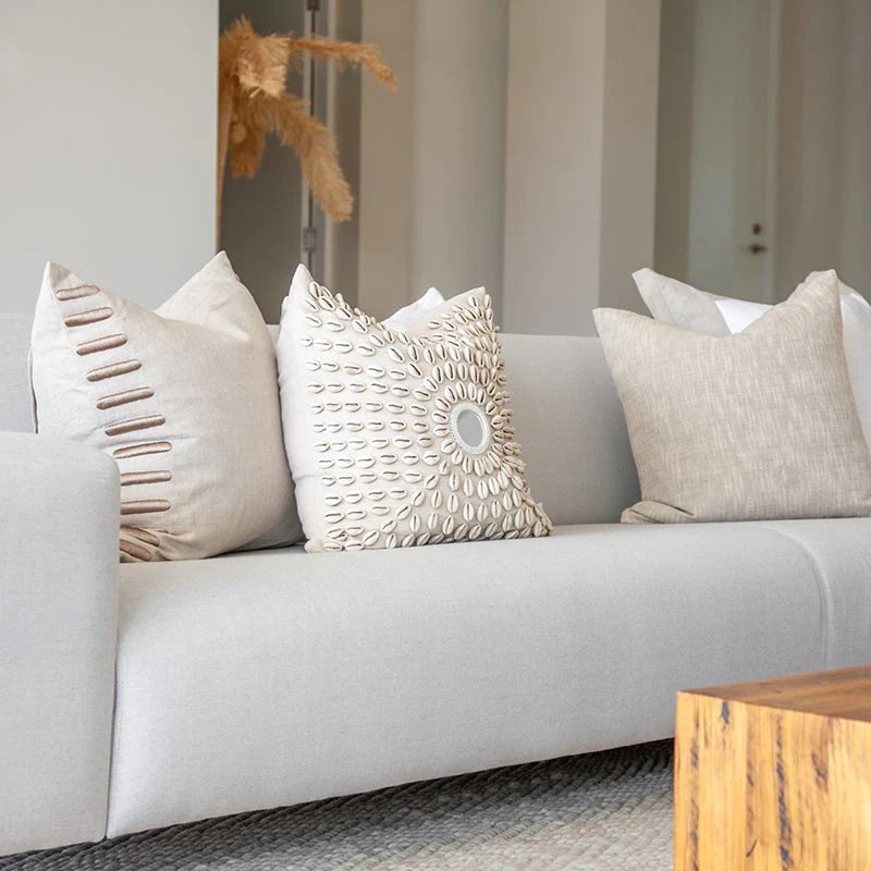 Weave Tweed Oxford Lounge Cushion in Natural