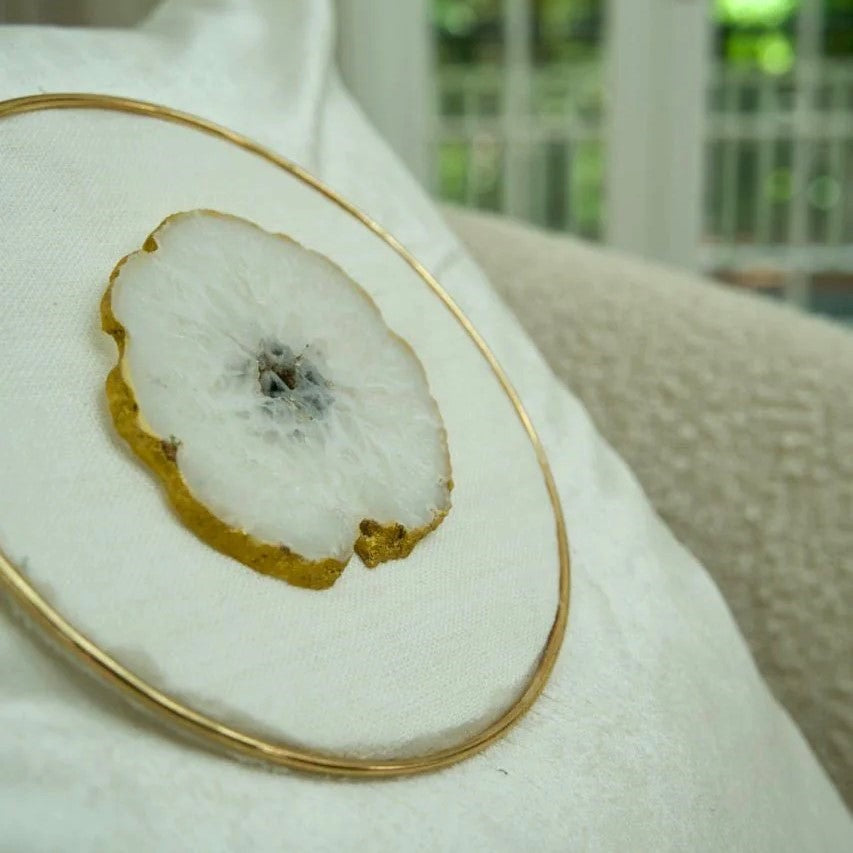 Agate Slice Linen Cushion