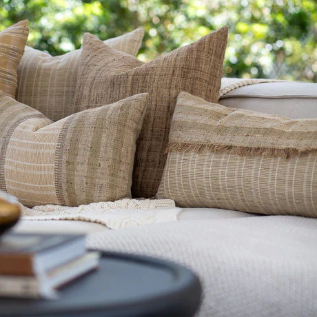 Global Weave Fringe Long Cushion in Natural