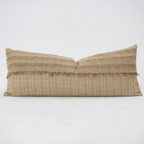 Global Weave Fringe Long Cushion in Natural