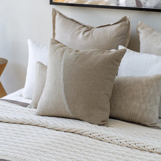 Global Weave Oxford Cushion in Natural