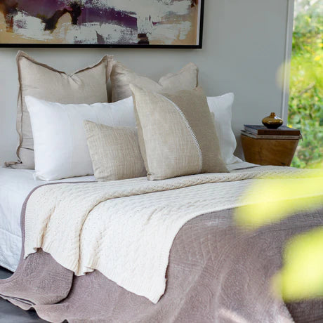 Global Weave Oxford Cushion in Natural