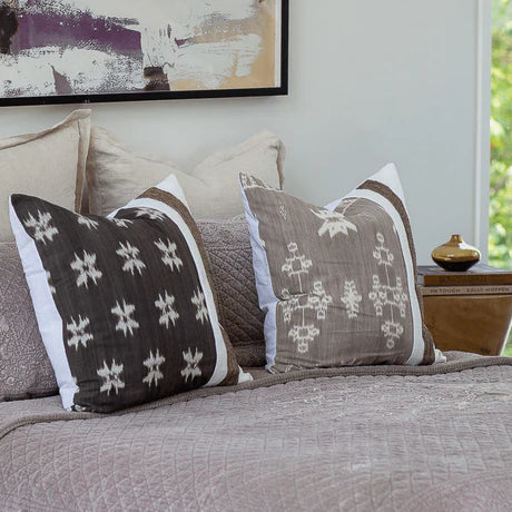 Kilim & Raffia Cushion in Chocolate