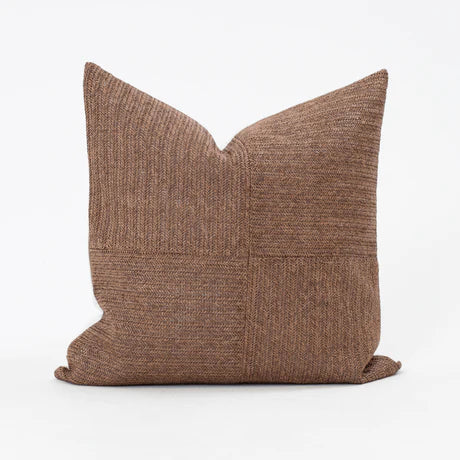 Raffia Squares Cushion in Cocoa