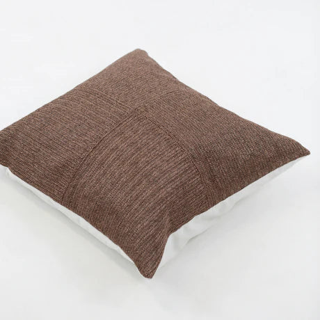 Raffia Squares Cushion in Cocoa